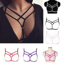 Women's Strappy Elastic Bralette Unlined Cage Hollow Out Strappy Bra - A - View 5