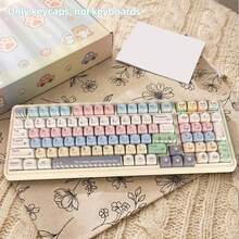FLAMING SKOUL Candy 136 teclas Superficie espejo Teclas PBT, Altura MOA alta, Compatible con diseños 61/87/96/98/104/108, Artículo no apto para teclado - Ver 5