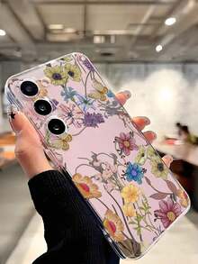 1 Piece Soft Phone Case With Artistic Floral Pattern, Compatible With Huawei Honor, Compatible With Redmi, Compatible With Galaxy A04e/12/A13/A14/A34/A50/A52/A53/A54/S21/S22/S23/S24/S25/S25Ultra/S25FE/S26/S26 PLUS/S26 ULTRA/S26 EDGE, 6A/7A/8A, 12T/13T/15T/15T Pro, International Version, Not The Domestic Version - 透明 2 - 查看 5