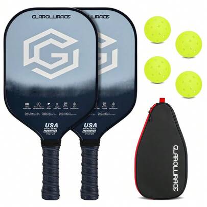 Local  Pickleball Paddles Set Of 2 With 4 Balls USAPA Approved Fiberglass Carbon