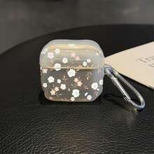 Minimalist Fresh Flower Protective Case Suitable Compatible With Apple Wireless Earphone Case, Scratch-Resistant And Anti-Drop - Clear - View 11