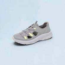 ZULIZ 男士网面套脚舒适步行鞋，透气软底防滑休闲运动鞋 - 灰色 - 查看 11