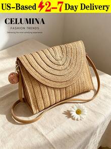Summer Beach Straw Clutch Bag,Ladies Casual Wicker Handbags,Vacation Casual Straw Clutch Crossbody Bag,Straw Beach Shoulder Crossbody Bag,Straw Woven Wallet, Minimalist Straw Bag,Envelope Woven Summer Small Clutch, Wicker Bag With Wrist Strap,Bohemian Summer Beach Straw Purse,Casual Portable Handmade Simple Elegant,Cute Crossbody Bag With Hairball Hanging, Eye-Catching Beach Bag Summer, Summer Straw Beach Bag For Women, Hottest Beach Bags For Women,Beach Essentials Women Bags For Vacation & Holiday,Summer Bag For Travel,Summer Essentials[US Local Warehouse]The Best Gift Choice, Birthday Gift - Nhiều màu - Xem 1