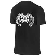 DARCSPORT Unisex 180g Wolves Print Crew Neck T-Shirt,Classic Vintage Style Men/Women Cotton Hip Hop Short Sleeve Tee - ĐEN-C - Xem 5
