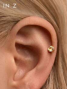 1 Peça Anel de Lábio Delicado de Nó de Amor Dourado com Rosca Interna | Brincos de Prata Esterlina 925 Hipoalergênicos | Brincos Cartilagem/Hélice Planos | Piercings de Lábio Labrete | Uso Diário Unissex - Multicolorido - Visão 8