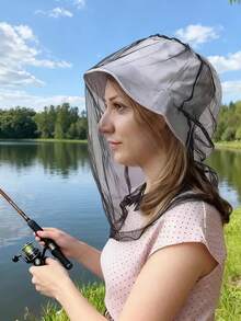 (2/3pcs) New Extra-Large Mosquito Net With Face Mask Attachment And A Large Camping Storage Bag; Heavy-Duty Insect Net, Fine Mesh For Insect Protection, Compatible With Hats/Heads, Suitable For Fishing And Hunting - A - View 4