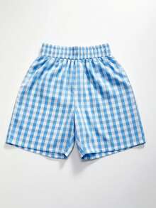 Bộ 3 quần short kẻ caro cạp chun co giãn, kiểu dáng năng động, thích hợp cho bé gái, có các màu Tím/Hồng/Xanh dương. - Nhiều màu - Xem 4