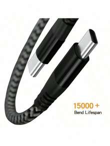 60W USB-C 转 USB-C 编织数据线 - 3.3 英尺/6 英尺/10 英尺通用数据同步线，兼容 15 Plus Pro Max、安卓设备、笔记本电脑 - C-To-C 60W [3 英尺 6 英尺 10 英尺] 新款 Type-C 转 Type-C 数据传输 USB 数据线，兼容 15 Plus Pro Max、安卓手机快速充电线，编织笔记本电脑 Type-C 转 Type-C 数据线 - 彩色 - 查看 12