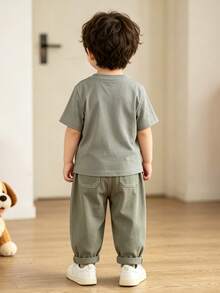 Boys' Lightweight Loose Fit Casual Pants, Suitable For Late Spring And Early Summer - Army Green - View 6
