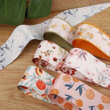 Double-Sided Printed Woven Ribbon DIY Bow Handmade Hair Accessories Clothing Trim Satin Ribbon Gift Flower Ribbon - Multicolor - View 11