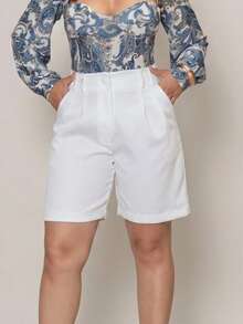 Women's Tailored Bermuda Shorts - White - View 5