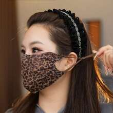 Máscara protectora de mujer con estampado de leopardo a la moda, proporciona protección UV, cubierta facial protectora del sol con estilo adecuada para primavera y verano - Multicolor - Ver 6