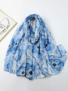 1pc New Arrival French Floral Print Scarf, Headscarf, Neckerchief, Shawl - Multicolor - View 11