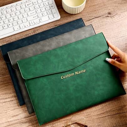 A Random Color Elegant Business Multifunctional Document Bag, Waterproof, Wrinkle-Resistant, Multi-Compartment Storage For A4 Contracts And Documents, Portable And Unisex