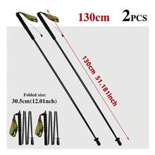 1支/2支装碳纤维五节折叠登山杖，钨钢防滑杖尖，人体工学手柄，户外徒步装备，露营装备 - 彩色 - 查看 17