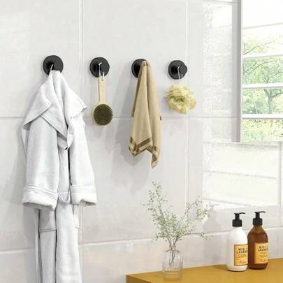 1 Móc Treo Quần Áo Bằng Thép Không Gỉ - Đế hút chân không dễ lắp đặt và phù hợp cho phòng tắm và phòng vệ sinh. Thích hợp để treo quần áo, khăn tắm, phụ kiện, v.v. trên cửa kính, gạch và gương để sử dụng hàng ngày.