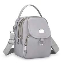 Black Oxford Cloth Messenger Bag For Women, Featuring A Solid Color Design, Casual Shoulder Crossbody Style With A Zipper Closure, And A Polyester Lining, Making It A Versatile Accessory For Everyday Use. - Multicolor - View 13