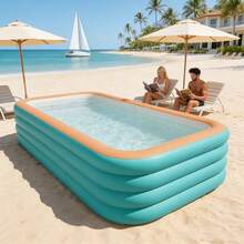 Large Capacity! Practical And Foldable Blue PVC Inflatable Pool, Suitable For Indoor And Outdoor Use. - Piscina De 3 M E 4 Camadas - View 2