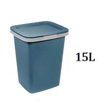1pc large-capacity plastic trash can available in 9L/15L/25L, with a lid. It comes in white, blue, yellow, green and multiple other colors and specifications. The flip-top design prevents odor multiple colors and specifications. The flip-top design prevents odor leak . colors and specels pais 3th 區r 膜scraps to keep desktops tidy, and suitable for kitchens, bathrooms, offices, living rooms, studies and other places. - 彩色 - 查看 13
