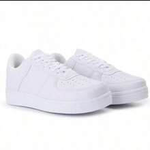 Unisex Men's And Women's Casual Sneakers, Comfortable Running/School Shoes, Lace-Up, Flat Sole, Athletic, Training - 白色 - 查看 13