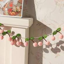 新款櫻桃裝飾毛絨球 生日聖誕毛茸茸球 DIY 串珠臥室牆掛裝飾品 節日派對飾品 櫻花花環裝飾 櫻桃生日裝飾 聖誕泡泡布三角旗 - 彩色 - 查看 3