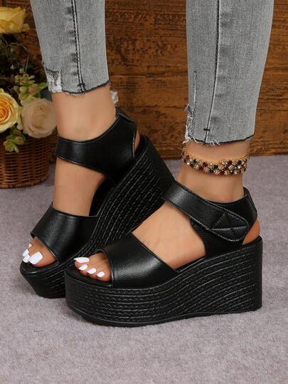 Sandal đế xuồng siêu nhẹ dành cho nữ, hàng mới về, đa năng, thoải mái, thời trang, có khóa dán.