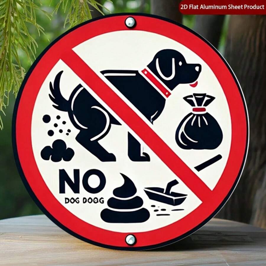 1pc Vintage Pet Waste Warning Sign - Made Of Thickened Material "No Pets Allowed/No Littering" Sign, Suitable For Home, Garage, Cafe And Other Scenes, Wall-Mounted Decor, 2D Flat Design - A - View 1
