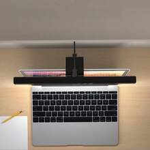 1 pieza Barra de luz LED para protección ocular de pantalla de computadora, luz de clip para pantalla, luz colgante para monitor, luz de relleno con protección ocular regulable, luz de computadora antirreflejo adecuada para estudio y trabajo, luz colgante para pantalla alimentada por USB - Negro - Ver 5
