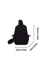 Fashionable Minimalist Crossbody Bag, Nylon Material, Solid Color, Casual Men's Chest Bag, College Backpack, Essential Summer, Dad's Essential, New Student Multi-Function Dorm College Shoulder Bag, Wallet, Side Bag, Belt, Student New Life Essential, Men's Essential Wallet, Graduation Essential Small Bag, Men's Shoulder Bag, Men's Hiking Travel Accessory, Waist Bag Phone Bag, Thigh Bag, Camping, Holiday Essential, Camping AG1R - 黑色 - 查看 3