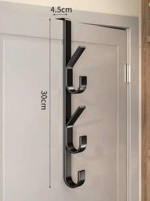 1件掛門鉤 超高強度金屬多功能毛巾架 垂直省空間收納掛鉤架 浴室門毛巾架 鈦金色 免鑽孔 適用於臥室 - 黑色 - 查看 12