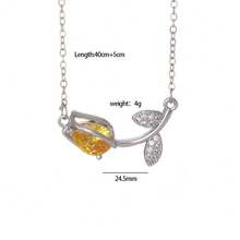 Women's Tulip Flower Necklace, Niche Design, INS Style - Hoa tulip, Thép vàng 1354 - Xem 12