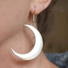1 Pair Unique Retro-Inspired Crescent Moon Dangle Earrings - Embracing Gothic Punk Fashion With Dramatic Flair - Perfect Holiday Party Gift Or Accessory For Alternative Style Enthusiasts - Mặt trăng - Xem 5