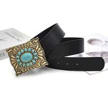 1pc Women's Fashion Embossed Beaded Bohemian Style Belt - Bronze - View 4