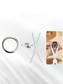 Bộ 2/3 nam châm rỗng hình mắt mèo bao gồm các vòng đa chức năng, nam châm vuông và tấm sắt hai đầu - Dụng cụ dành cho người làm móng nghiệp dư, không cần kỹ năng để tạo hiệu ứng nghệ thuật mắt mèo trên móng tay. - Nhiều màu - Xem 10