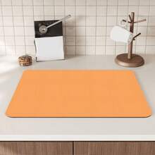 1pc Solid Color Diatomite Sink Mat, Super Absorbent Non-Slip Quick-Dry Kitchen Drain Pad, Coffee Machine Mat For Home Decor - Orange - View 6
