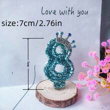 20 chiếc/1 bộ nến điện tử số 0-9 màu xanh dương nguyên chất hình vương miện, thích hợp cho sinh nhật, kỷ niệm, đám cưới. - Xem 11