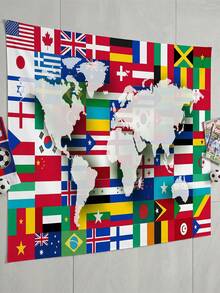 1pc Multicolor World Flag Pattern Soccer Backdrop, 2026 Sports Style Durable Polyester Rectangular Large Multi-Language Welcome Design Foldable Reusable Football Game Fan Party Decoration Banner For World Cup Celebration, Home Living Room Wall Decor, International Sports Tournament Carnival, Summer Football Night Event. - 01 - View 17
