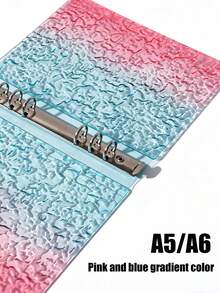 1pc A5/A6 Size Wavy Transparent Loose-Leaf Binder, Acrylic Gradient Colorful Transparent Folder, Can Be Used As Notebook, Planner, Card Storage, Sticker Book, Photo Album, Stationery,Card Holder - A5 - View 7