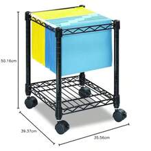 Safco 5277BL Compact Mobile Wire File Cart One-Shelf 15-1/2 x 14 x 19-3/4 Inches black - Negro - Ver 5