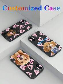 Customized Photo Phone Case, Featuring Small Heart Design, Made Of Shock-Resistant TPU Material, Compatible With IPhone 17, 16, 15, 14, 13, 12, 11 Pro Max, 17 Air, 17 Pro Max, A16, Galaxy S25 Ultra, Honor, . Personalize With Couple, Family And Life Photos For Occasions Like Ramadan, Mother's Day, Father's Day, Birthday, Anniversary, Easter, Etc. - Black - View 6