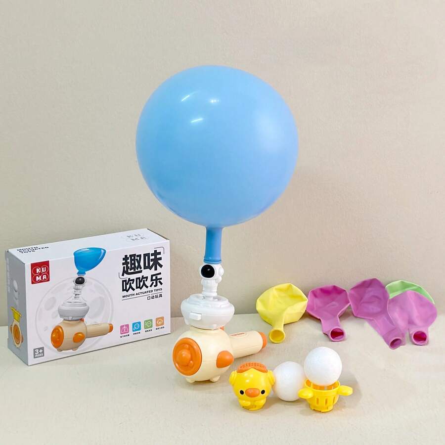 Juguete Montessori para niños con silbato, bola que sopla, tubo de soplado flotante, bola tres en uno, juguete educativo de habilidades motoras finas sensoriales - Amarillo - Ver 1