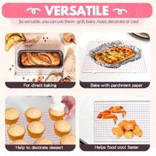 2 estantes de enfriamiento para cocinar y hornear estante de enfriamiento de acero inoxidable de 16 x 10 pulgadas bandeja con estante de alambre para bandeja de hornear estante de tocino apto para - Rosado - Ver 4