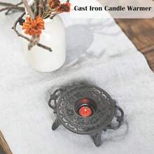 Calentador de velas de hierro fundido para tetera o tetera calentador de luz de té tetera y platos calentador de sartén soportes decorativos clásico para té térmico o leche de café redondo - Color Retro - Ver 5