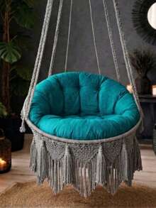 Luxury Macrame Swing Cushion Set (Cushions Only) – 2 Pieces In Der Turkei - Cadet Blue - View 4