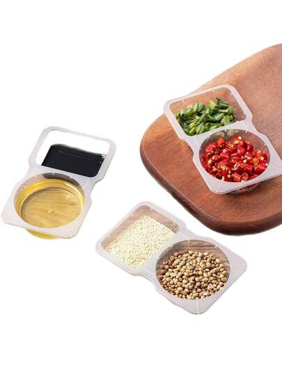 10/20/5pcs Set Snack Containers With Lids, Includes Snack Bags, Portable Dual-Compartment Condiment Jars, Snack Boxes For Portion Control Of Sauces And Dips, Compact And Portable, Suitable For Fruit Packaging, Passion Fruit, Kumquat, Lemon, Frozen Sauce Containers, Disposable Sauce Cups, Dip Containers, Great For Outdoor Gatherings, Camping, Birthday Parties, Summer Beach Parties, Outdoor Activities, Kitchen Supplies