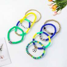 2026 New Hot-Selling Game Day Soft Clay Bracelet Set With Football Pendant And Letter Beads, World Cup Team Bracelet - 款式4 - 查看 4