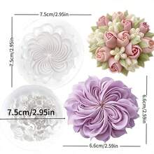 2 piezas Molde de silicona con racimo floral 3D, con textura en capas y detallada, resistente al calor y antiadherente, adecuado para velas, ceras derretidas, elaboración de jabones, ideal para regalos festivos, entusiastas de las flores, decoración del hogar, accesorios de escritorio, cumpleaños, Día de la Madre, San Valentín, regalos para damas de honor - 2 moldes/racimos de flores + flores enrolladas - Ver 8