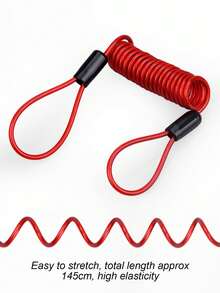 1,5 m Cable de recordatorio en espiral adecuado para frenos de disco de bicicleta/motocicleta, hecho de alambre de acero recubierto de PVC, recordatorio visual y táctil para evitar olvidar desbloquear, también se puede usar para asegurar cascos y equipos pequeños, cuerda antirrobo, accesorio indicador de bloqueo de freno de disco - Cuerda de recordatorio - Ver 9