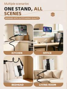 Giá đỡ điện thoại để giường kiểu dáng thoải mái, có thể điều chỉnh, xoay 360°, dùng cho máy tính bảng, chắc chắn và dễ điều chỉnh bằng nút bấm. - Nhiều màu - Xem 3