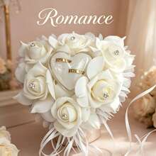 Heart-Shaped Ring Storage Box, Acrylic & Polyester Material, Romantic Party & Engagement Supplies - View 3